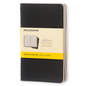 Блокнот Moleskine CAHIER JOURNAL QP312 Pocket 90x140мм обложка картон 64стр. клетка черный  (3шт)