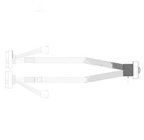 Кабель DiliVing DL-LP8639 Slimline LP x8  (SFF8654LP)  -to- 2x U.2 Direct  (SFF8639),  70cm