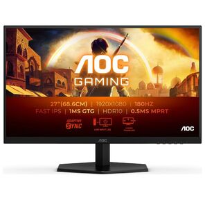 МОНИТОР 27" AOC 27G42E Black  (IPS,  1920x1080,  180Hz,  0.5 ms,  178° / 178°,  300 cd / m,  80M:1,  +2xHDMI 2.0,  +DisplayPort 1.4)