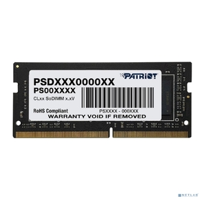 Модуль памяти PATRIOT Signature Line DDR4 Общий объём памяти 8Гб Module capacity 8Гб Количество 1 2666 МГц Множитель частоты шины 19 1.2 В черный PSD48G26662S