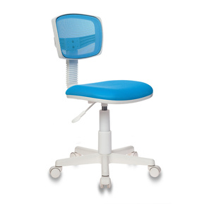 Кресло детское Бюрократ CH-W299 / LB / TW-55 спинка сетка голубой TW-31 TW-55  (пластик белый)
