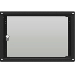 Шкаф коммутационный NTSS Lime  (NTSS-WL6U5560GS-BL) настенный 6U 550x600мм пер.дв.стекл несъемн.бок.пан. 30кг черный 12кг