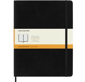 Блокнот Moleskine CLASSIC SOFT QP621 190х250мм 192стр. линейка мягкая обложка фиксирующая резинка черный