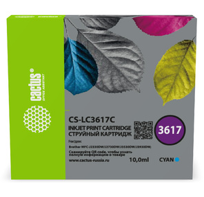 Картридж струйный Cactus CS-LC3617C черный  (10мл) для Brother MFC-J2330DW / J2730DW / J3530DW / J3930DW