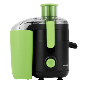Соковыжималка центробежная Hyundai HY-JE1625 500Вт рез.сок.:400мл. черный / зеленый