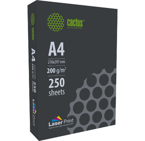 Бумага Cactus CS-LPA4200250 A4 / 200г / м2 / 250л. / белый CIE170% для лазерной печати