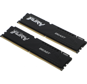 Модуль памяти DDR 5 DIMM 16Gb PC48000,  6000Mhz,  Kingston FURY Beast Black EXPO CL30  (Kit of 2)  (KF560C30BBEK2-16)  (retail)
