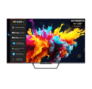 Телевизор QLED Skyworth 75" 75Q67H Google TV Frameless черный / серый 4K Ultra HD 60Hz DVB-T DVB-T2 DVB-C DVB-S DVB-S2 USB WiFi Smart TV