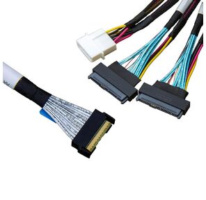 Кабель Amphenol RMC74-2464    Cable MCIO x8 74P  (прямой Straight Type)  -TO-  2* U.2  (SFF-8639)  ,  L:80cm  (CMC239)