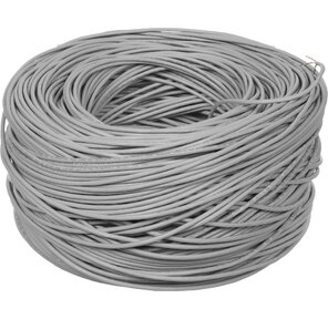 Кабель TWT  (TWT-5EUTP) UTP. 4 пары. Кат.5e. PVC. серый. 305 метров