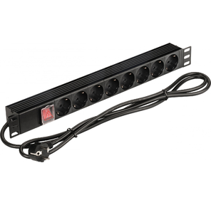 Блок распределения питания Lanmaster NM-PD16A-8XSH+S-2.0 гор.размещ. 8xSchuko базовые 16A Schuko 2м