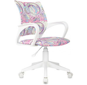 Кресло детское Бюрократ Burokids 1 W мультиколор розовая луна крестов. пластик пластик белый