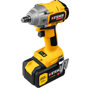 Гайковерт STEHER 20В бесщёточный,  1 АКБ  (4Ач),  в кейсе. CWB-300-1