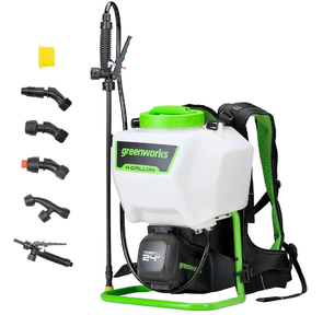 Опрыскиватель Greenworks G24BPSII аккум. ранц. 15л белый / зеленый  (5300307)