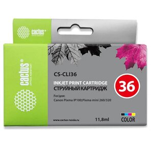 Cactus CS-CLI36 Картридж струйный многоцветный для Canon Pixma 260  (11.8мл)