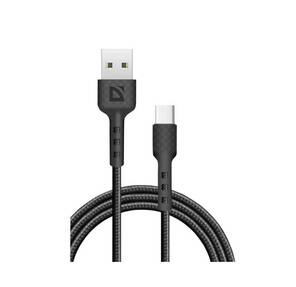 Defender Кабель F181,  USB 2.0  (AM) - Type C,  1метр,  2.4А,  нейлоновая оплетка,  чёрный.