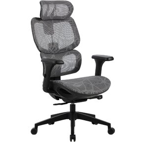 Кресло Cactus CS-MC555-GY черный / серый сетка с подголов. крестов. пластик пластик черный