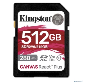 Флеш карта SDXC 512GB Kingston SDR2V6 / 512GB Canvas React Plus w / o adapter