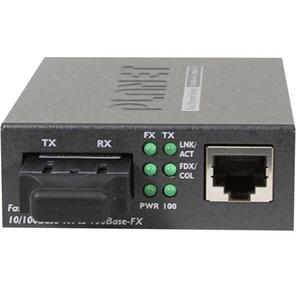 10 / 100TX - 100Base-FX  (SC) Single Mode Bridge Fiber Converter - 15KM,  LFPT