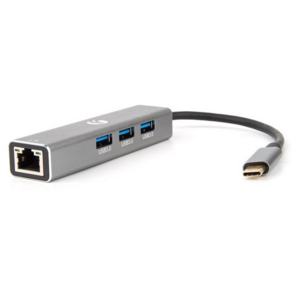 VCOM DH311A Кабель-концентратор USB 3.1 Type-Cm --> RJ-45+3port USB3.0 (f)  Aluminum Shell VCOM <DH311A>