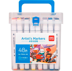 Набор маркеров для скетчинга Deli 70816-48 двойной пиш. наконечник 48цв. пластиковая коробка  (48шт.)