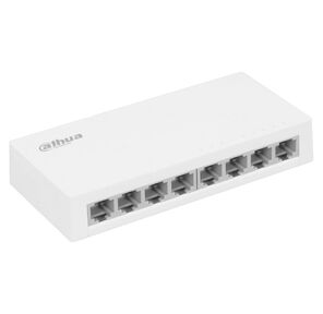 DAHUA DH-SF1008L 8-портовый неуправляемый коммутатор,  8x10 / 100 Base-T,  коммутация 1.6 Гбит / с,  MAC-таблица 2K,  пластик