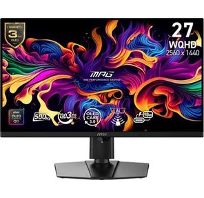 Монитор 26.5" MSI MPG 271QR QD-OLED X50 Black  (QD-OLED,  2560x1440,  HDMI+HDMI+DP+Type C  (98W),  USB Hub,  0.03 ms,  178° / 178°,  300 cd / m,  1500000:1,  500Hz)