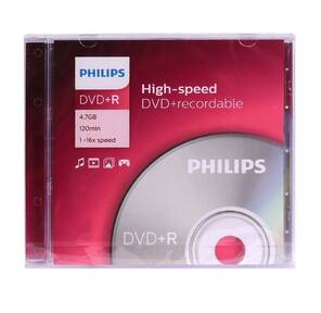 Диск DVD+R Philips 4.7 Gb,  16x,  Slim Case  (5),   (5 / 200)