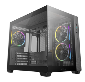 корпус Deepcool CG330 3F без БП,  боковое окно  (панорама),  3x120mm ARGB PWM вентилятора,  черный,  mATX