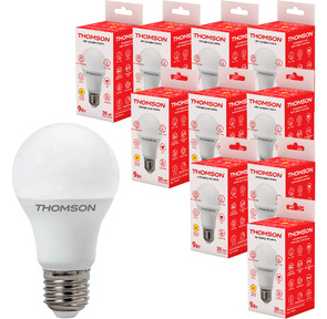 Лампа светодиодная Thomson B2003 9Вт цок.:E27 груша 220B 3000K св.свеч.бел.теп. A60  (упак.:10шт)  (TH-B2003-10)