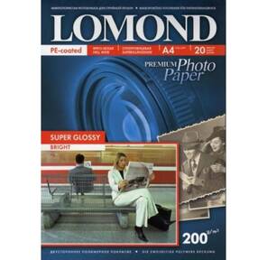 Фотобумага ПРЕМИУМ для стр.печати LOMOND200 г / м2 одностор.Super Glossy Bright 10х15см (20л)