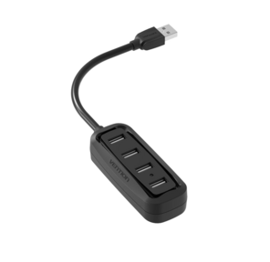 Концентратор Vention USB 2.0 на 4 порта Черный - 1м.