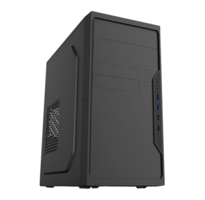 Case Foxline FL-733R-FZ450R-U32-NRP mATX case,  black,  w / PSU 450W 12cm,  w / 2xUSB2.0,  w / 2xUSB3.0,  w / P-lock,  w / E-lock support,  w / rear LED lighting button, w / top handle,  w / pwr cord,  w / o FAN