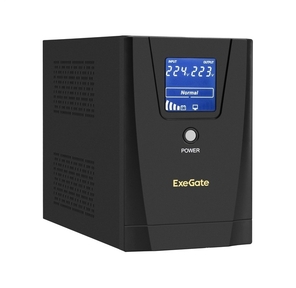 Exegate EX292795RUS ИБП ExeGate SpecialPro Smart LLB-1200.LCD.AVR.2SH.3C13 <1200VA / 750W,  LCD,  AVR,  2*Schuko+3*C13,  съемн.кабель,  металлический корпус,  Black>