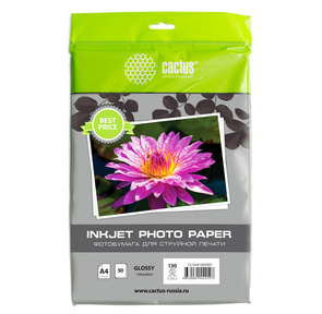 Бумага A4 PHOTO GLOSSY 50SH CS-GA413050ED CACTUS