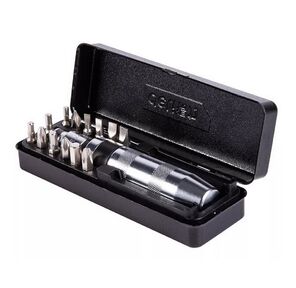 Отвертка Deli Ударно-поворотная отвертка с набором бит 13 шт Deli DL8901  (PH1,  PH2x2,  PH3,  PH4,  SL5,  SL6,  SL8,  SL9,  H4,  H5,  H6,  H8),  Cr-V,  пласт. кейс