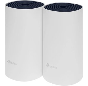Домашняя Mesh Wi-Fi система TP-Link Deco P9 (2-pack) AC1200,  2 устройства,  до 300 Мбит / с на 2, 4 ГГц + до 867 Мбит / с на 5 ГГц + Powerline до 1000 Мбит / с,  2 встр. антенны,  2 гиг. порта  (WAN / LAN)
