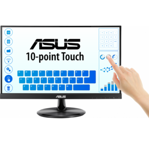 ASUS 21.5" VT229H Touch IPS LED,  1920x1080,  5ms,  250cd / m2,  178° / 178°,  100mln:1,  D-SUB,  HDMI,  USB,  колонки,  Tilt,  VESA,  Black,  90LM0490-B01170