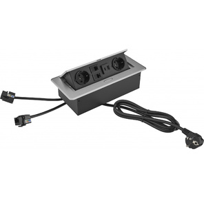 Cactus CS-SOCKET-EU2-USBA / C-NET Розетка для столешницы 26.5x11.8x6.5см серый