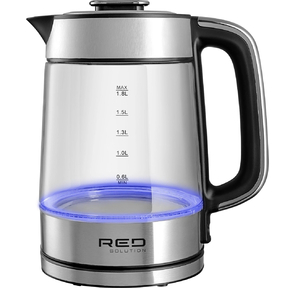 Чайник электрический Red Solution G104 1.7л. 2200Вт черный / серебристый корпус: нержавеющая сталь / стекло / пластик