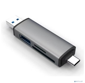Bion USB Type-C / USB 3.0  (2 в 1) Card reader,  до 5 Гбит / с,  microSD / T-Flash / SD / SDHC / SDXC,  доп.выход USB 3.0 хаб,  поддержка OTG,  алюминиевый корпус [BXP-CR-USB3-AC-01]