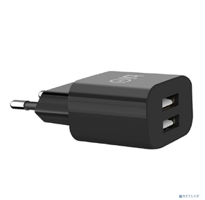 Bion Сетевое Зарядное Устройство,  2*USB-A,  10 Вт,  черный [BXP-ADP-2A-10B]