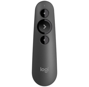 Logitech R500s 910-005843 Презентер,  Bluetooth + 2.4 GHz,  USB-ресивер,  дальность 20м,  3 программируемых кнопки,  лазерная указка,  Graphite  (черный)