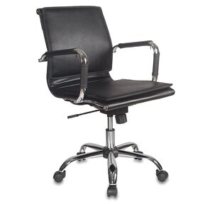 Бюрократ Кресло Ch-993-Low black черный иск кожа низкая спинка крестовина хром