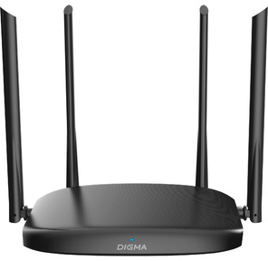 Роутер беспроводной Digma DWR-AC1202 AC1200 10 / 100 / 1000BASE-TX черный  (упак.:1шт)