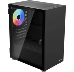 Корпус Aerocool CS-111-G-BK-v1  (mATX,  0.5mm,  стекло,  USB3.0 x1,  USB2.0 x2,  1x 12cm Black Fan)