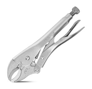 Зажимные клещи с изогнутыми губками Deli DL0381  200мм,  рабочий ход 55мм,  регулировочный винт