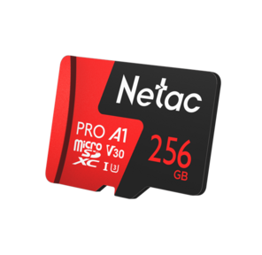 Netac NT02P500PRO-256G-S P500 Extreme Pro microSDHC 256Gb Class10 V30 / A1 up to 100MB / s, 