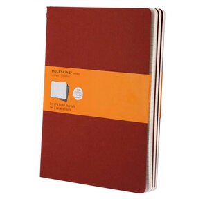 Блокнот Moleskine CAHIER JOURNAL CH121 XLarge 190х250мм обложка картон 120стр. линейка клюквенный  (3шт)