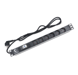 Блок розеток CABEUS PDU-6P-B-2EU 6 роз 16А 250V шнур 2м